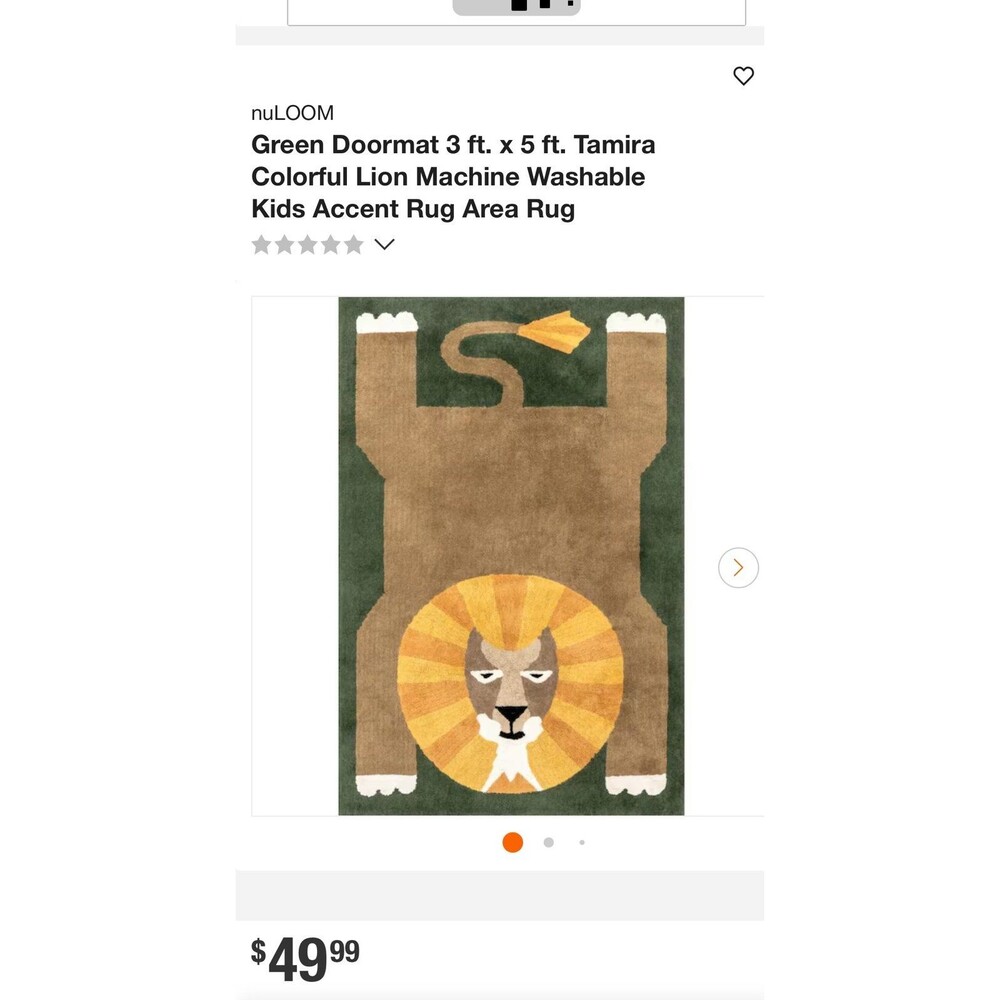 Nuloom lion accent rug Like new never used